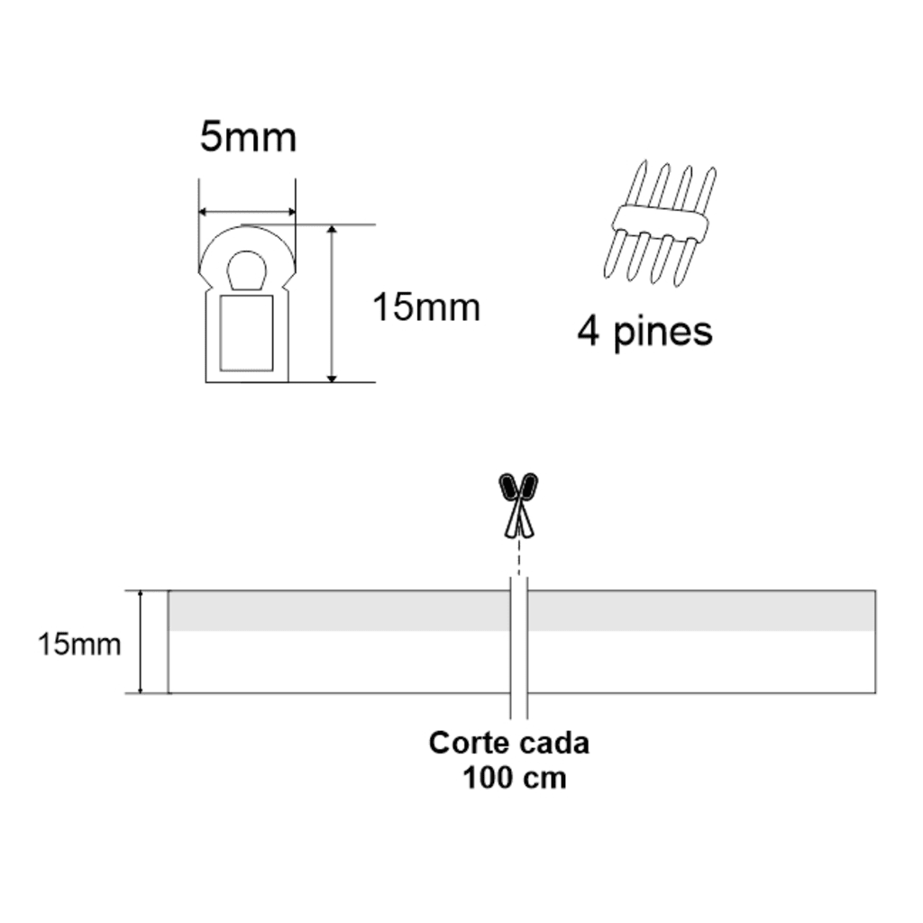 Manguera Luminosa LED Neón RGB / 50 Metros / IP65 Interior-Exterior / Corte Cada 100 cm / 300W Máximo / 120° Ángulo de Luz / Libre de Mercurio - Image 4