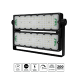 Reflector LED 200 W /350 x 250 mm / 85 – 265 Vca~ 50/60Hz / TCC 6 500 K / Uso en exterior.
