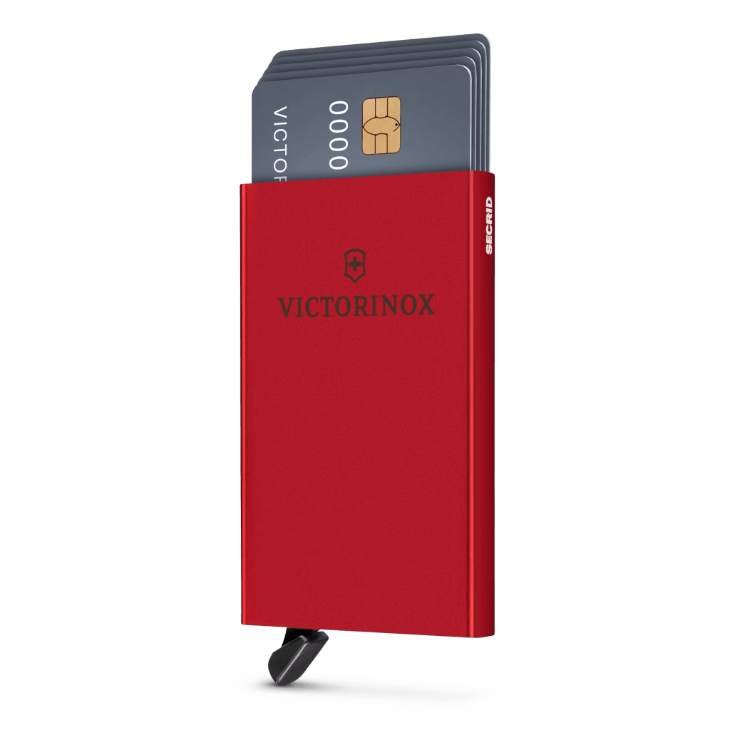 Tarjetero / Almacenamiento Seguro 4-6 Tarjetas / Aluminio Duradero / Protección RFID / Sistema Deslizamiento Patentado / Color Rojo. - Image 10