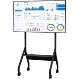 Carro Móvil para Pantalla Plana / 43″ a 75″+ Displays / Altura Ajustable 49.8″-65.8″ (126.5-167.1 cm) / Capacidad 150 lb (68 kg) / 4 Ruedas Dobles 4″ (102 mm) / Gestión de Cableado Interno / Estructura Tubular / Incl