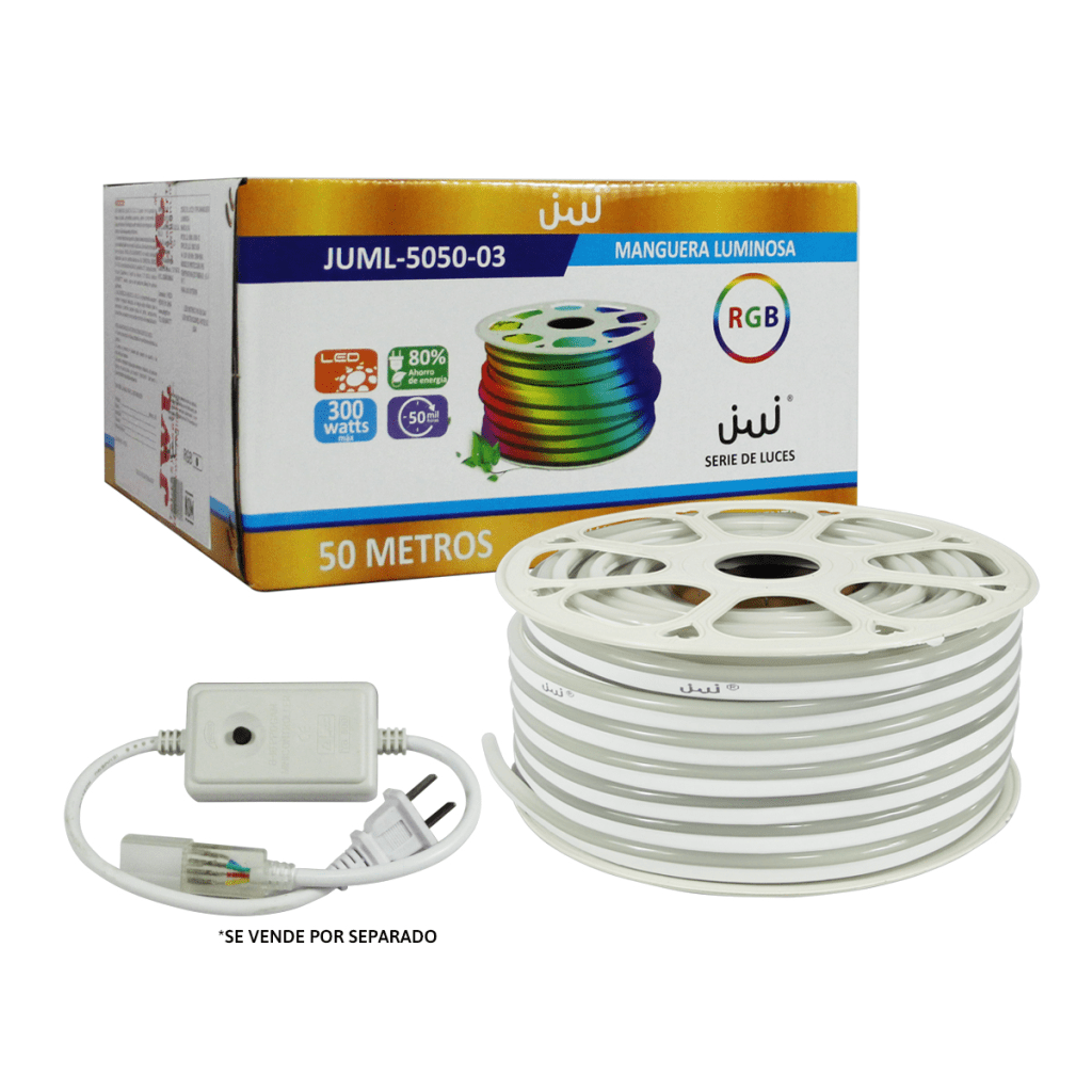 Manguera Luminosa LED Neón RGB / 50 Metros / IP65 Interior-Exterior / Corte Cada 100 cm / 300W Máximo / 120° Ángulo de Luz / Libre de Mercurio - Image 3