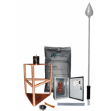 Kit de Pararrayo con Punta de Acero inoxidable, con Diámetro de Protección de 200 metros.