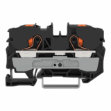 Borna de Paso Serie 2210 / Push-in CAGE CLAMP® / 2 Conductores 10 mm² / Tecla Naranja / Carril DIN 35x15 y 35x7.5 / Ex eb IIC Gb ATEX / 57A 800V / IP20 / Poliamida V0