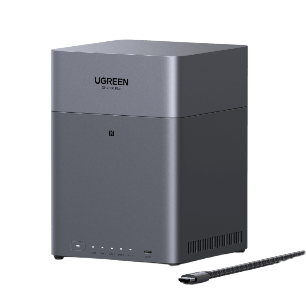 NAS UGREEN NASync DH4300PLUS / 4 Bahías SATA / Procesador RK3588C 8 GB RAM / 2.5GbE Puerto / HDMI 4K / USB 3.2 Type-C / RAID 0/1/5/6/10 / Acceso Remoto UGREENlink