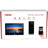 Kit Videoportero IP / Estación Interior i504W + Frente de Calle i60 / Pantalla Táctil 7" HD / Videollamadas H.264/H.265 / Wi-Fi Dual Band / PoE / App Fanvil Link / ONVIF / 10,000 Tarjetas RFID
