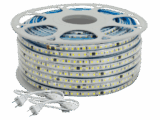 Manguera LED Luminosa Blanca de Resina Transparente y Flexible / Para uso Interior o Exterior / Carrete de 50 m/ 110V CA  4.2 A/ 500 W Potencia / T.C.C. 6500 K.