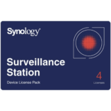 Licencias de Dispositivos de Vigilancia Synology | Paquete de 4 Licencias | Compatibilidad con Cámaras IP, Módulos de E/S, Altavoces IP | Gestión Centralizada CMS | Licencias Predeterminadas Incluidas.