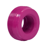 Reducción Bushing Aluminio de 2" a 1 1/4" / Con Recubrimiento de Uretano Purpura.