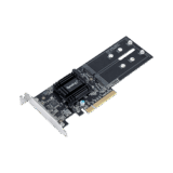 Tarjeta de Expansión M2D18 | PCIe 2.0 x8 | Compatible con NVMe y SATA SSD | 2 Ranuras M-key | Perfil Bajo y Altura Completa | Garantía de 3 Años.