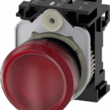 Lampara de señalización plástica con led color Roja, 24Vca-Vcd