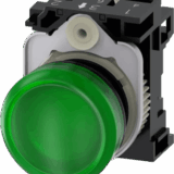 Lampara de señalización plástica con led color Verde, 110Vca
