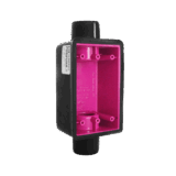 Caja Rectangular de 3/4"/ Con Recubrimiento exterior de PVC e interior Purpura.