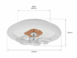 Ventilador de Techo con Luminario LED de 110 V CA 50/60 Hz /  88 W / 3 Tonos de Luz (6500 - 4 000 - 2 700 K) / Diámetro 500 mm / 6 Velocidades / Dimeable.