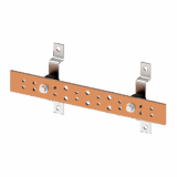 Barra de Tierra para Telecomunicaciones De Cobre Electrochapado / 0.25 x 2.00 x 16.00 pulgadas / 12 Puntos de Conexión / Incluye Soportes y Conectores / Anticorrosivo