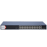 Switch Gigabit PoE+ / Administrable / 24 Puertos 1000 Mbps PoE+ / 2 Puertos 1000 Mbps Uplink / 2 Puertos SFP Uplink / Configuración Nube desde Hik-PartnerPro / Modo Extendido hasta 300 Metros / 370 W