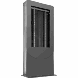 Kiosko tipo Vertical color negro para Pantallas 55" / Construcción Totalmente en Acero / Base Plana / 6 Tomas Eléctricas con Supresor de Picos / Ventilación Termostática / Capacidad de Carga 125-150 lb (56-68 kg)