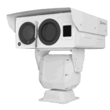 PTZ Punta de Poste IP Dual / Lente Térmico 100 mm (640 X 512) / Lente Óptico 56X Zoom (4 MP) / 800 mts IR Laser / 36 VCC / IP66 / Recubrimiento Anticorrosivo