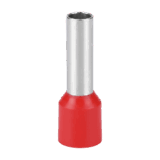 Conector Ferrule | 6AWG | 10mm²  | Conductor Latón Estañado  | Aislamiento PVC Rojo | 25 Piezas por Bolsa