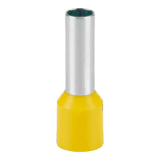 Conector Ferrule | 10AWG | 6mm²  | Conductor Latón Estañado  | Aislamiento PVC Blanco | 25 Piezas por Bolsa