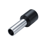 Conector Ferrule | 16AWG | 1.5mm² | Conductor Latón Estañado | Aislamiento PVC Negro / 14.6 mm | 25 Piezas por Bolsa