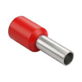 Conector Ferrule | 18AWG   |  1.0 mm²  | Conductor Latón Estañado  | Aislamiento PVC Rojo  | 25 Piezas por Bolsa