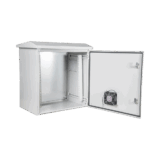 Kit Gabinete Ventilado de Acero, Montaje Rack 19" 11U, IP55 Uso en Exterior (593 x 609 x 399 mm) con Placa Trasera Interior Metálica y Compuerta Inferior Atornillable. Incluye Ventilador, Ventilas, filtros, Terminal de Tierra Física, Ch