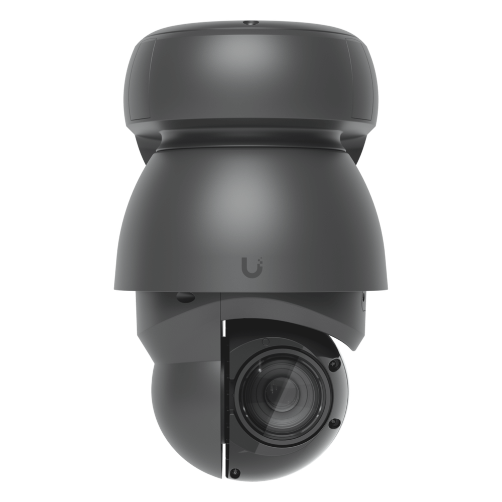 Cámara UniFi Protect PTZ AI Industrial Color Negro, 4K (8MPX), Zoom Óptico 22x, Visión Nocturna IR 100 m, Reconocimiento Facial y Placas, Protección IP66, Movimiento 360°, PoE++