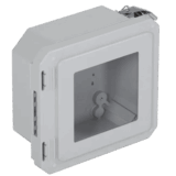 Caja Impermeable De Fibra De Vidrio, 6.77" (17.19cm) Alto x 6.77" (17.19cm) Ancho x 4.06" (10.31cm) Profundidad, Con Ventanilla, Listado UL/cUL, Hecho En EE.UU, Serie EnviroArmour®