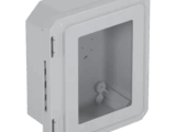 Caja Impermeable De Fibra De Vidrio, 8.77" (22.27cm) Alto x 6.77" (17.19cm) Ancho x 4.06" (10.31cm), Con Ventanilla, Listado UL/cUL, Hecho En EE.UU, Serie EnviroArmour®