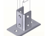 Base Cuadrada con 4 Perforaciones para Perfil Sencillo.