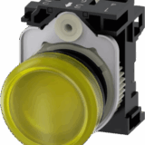 Lampara de señalización plástica con led color Amarilla, 24Vca-Vcd