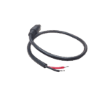 Cable con Conector Macho (Pigtail) | Forro negro | Alimentación para Vcc con Puntas Libres / Polarizado / Largo 22 cm (8.66 Pulgadas) / Calibre 22AWG.