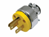 Clavija Blindada con Abrazadera Aterrizada / 15 A 125 V / 50/60 Hz / ABS/ Metal / Color Amarillo.