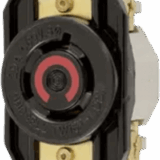 Receptáculo con Bloqueo de Media Vuelta Industrial 20 A 480 V CA /3 Polos 4 Hilos / Nema L16-20R / Color Negro.