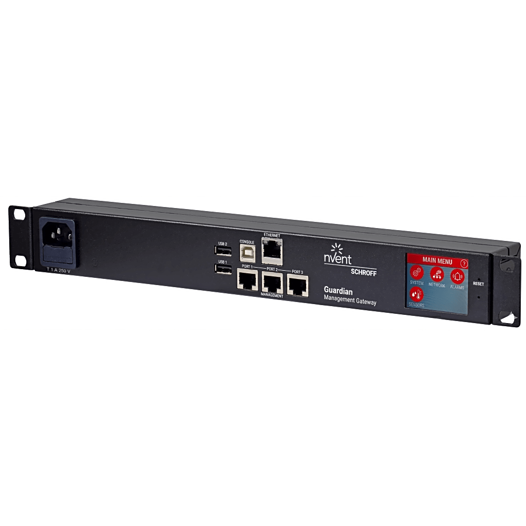 Gateway de Gestión Ambiental para Data Center GUARDIAN / Plataforma de Monitoreo con 3 Puertos de Sensores y Soporte de Hasta 16 Dispositivos por Puerto / 40 m (131.2 ft) de Cable por Puerto / Interfaz Web GUI / Protocolos SNMP - SMTP - HTTPS - BAC