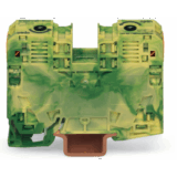 Borna de Tierra, 2 Conductores 35 mm², POWER CAGE CLAMP, Poliamida PA66, Montaje Carril DIN 35x15, Verde-Amarillo, Aplicaciones Ferroviarias y Marinas