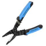 Pinzas Pelacables Multiuso / Pela Cables Sólidos 10-20 AWG y Trenzados 12-22 AWG / Capacidad Ponchado Terminales 10-22 AWG / Corte Tornillos 4-40 a 10-32 / Acero Óxido Negro / Mangos TPE Ergonómicos
