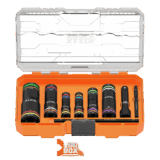 Juego de Dados de Impacto / 4 Tamaños por Socket / Profundidad Extendida / Código de Colores/ Sistema Modular de Almacenamiento.
