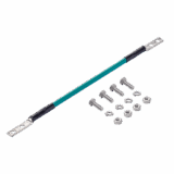 Kit de Jumper de Tierra Física, de Cobre 6 AWG, Fabricado con Aislamiento THW y Terminales de Dos Orificios en Cada Extremo, 30 cm de largo