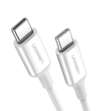 Cable USB-C a USB-C | 1 Metro | Carga Rápida de hasta 60W | Transferencia de datos de 480 Mbps | PD3.0 | QC 4.0/3.0/2.0 | FPC | AFC | Duradero y Flexible| Caja ABS | Cubierta de TPE | Color Blanco.