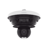 Cámara IP Multisensor 34MP (4 sensores 4K) con lentes motorizados / PTZ 2 MP 40X / Hasta 2 tarjetas MicroSD de 512GB / WDR de hasta 150dB / IP66 / IK10 / autoseguimiento / Inteligencia artificial para eventos