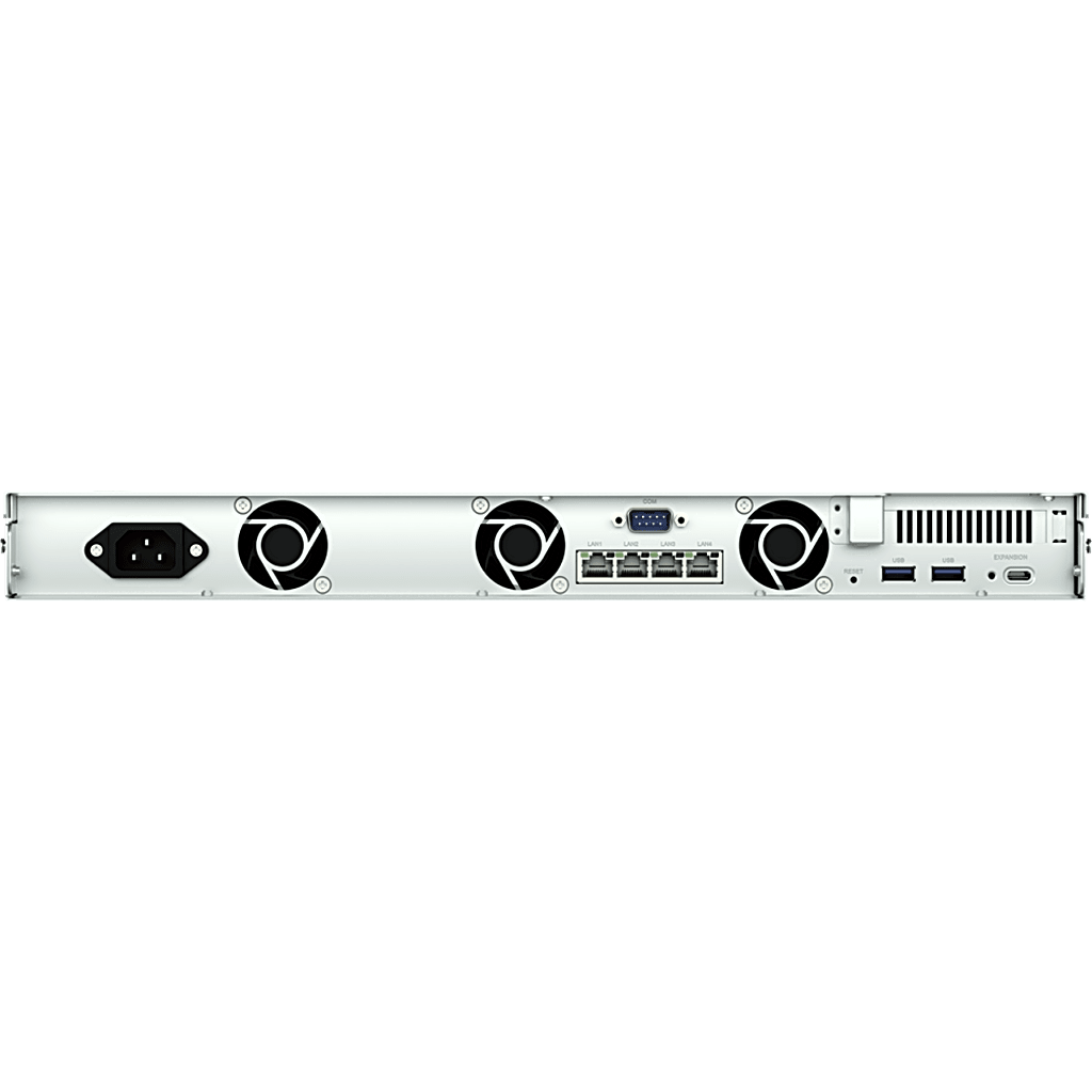NAS Rackmount 4 Bahías / 1U 44 mm (1.73 in) / AMD Ryzen V1500B 4 Núcleos 2.2 GHz / 4GB DDR4 ECC SODIMM / 4x 1GbE RJ45 / PCIe 3.0 x8 / Escalable a 8 Bahías con RX426 / DSM / Storage Tiering - Image 3