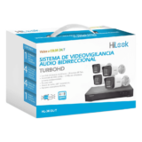[Dual Light] Kit TurboHD 3K (5 Megapixel Lite) / DVR 4 Canales / 4 Cámaras bala Dual Light / Audio bidireccional / Accesorios de Interconexión / Fuente de Poder